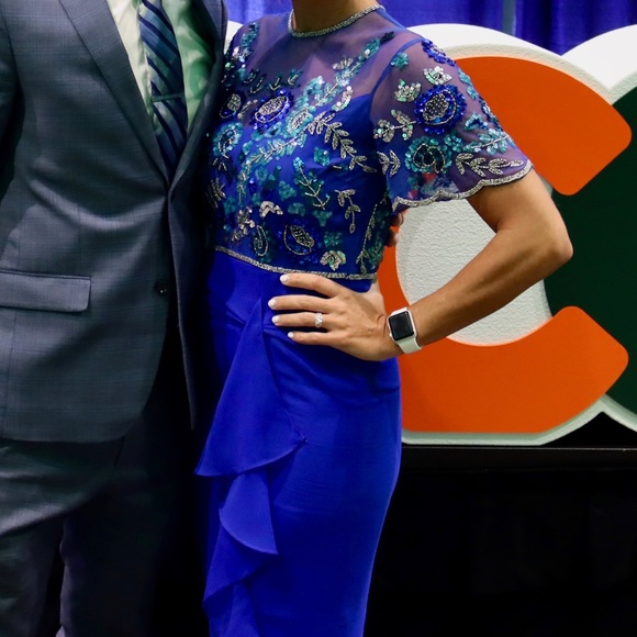 ASOS Virgos lounge embellished midi dres in cobalt. Size 6 US. - Picture 2 of 13